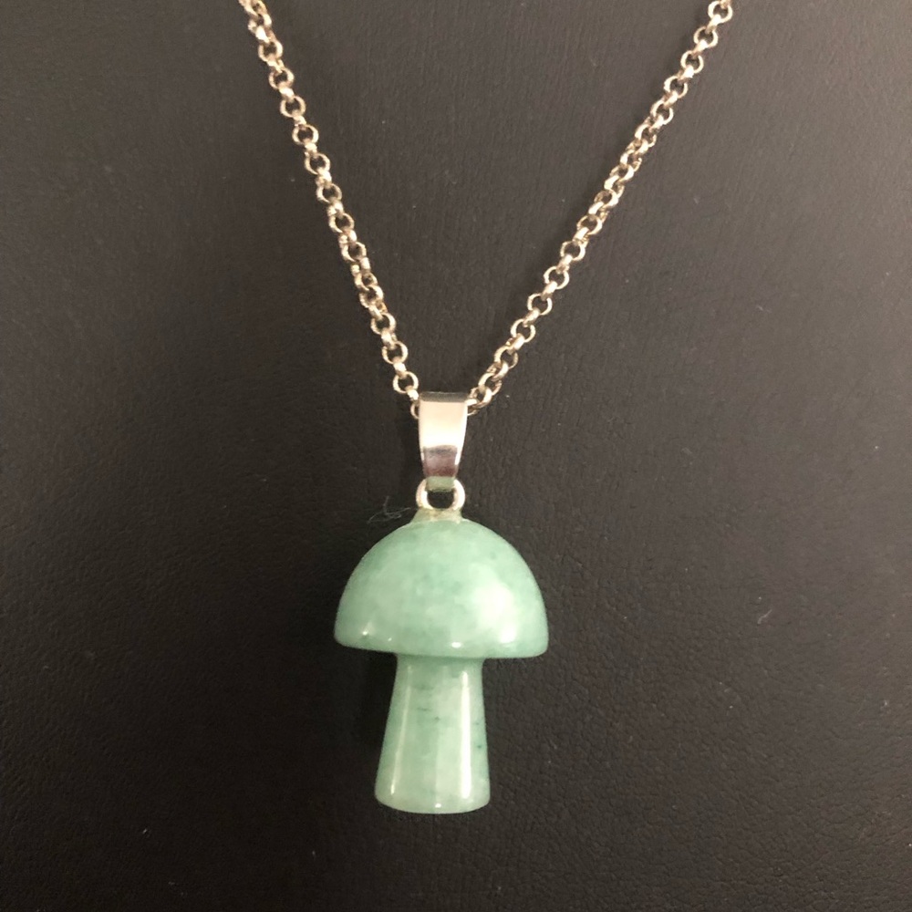 Aventurine Mushroom Necklace - Picture 2 of 6